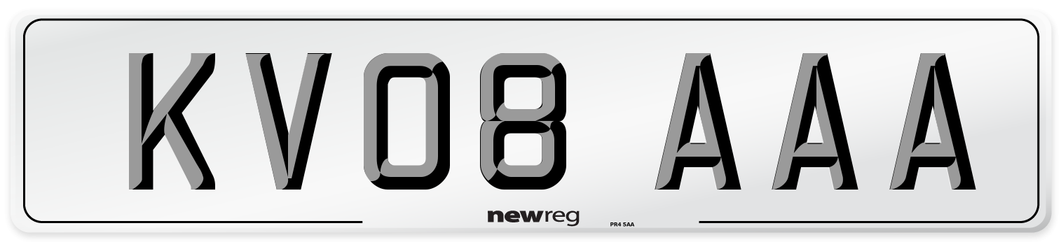 KV08 AAA Number Plate from New Reg